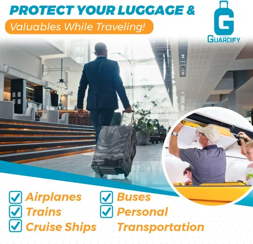 Vista 8 de Guardify Fundas de equipaje para maleta aprobadas por la Tsa, protector de equipaje transparente, funda de maleta Funda de equipaje de viaje