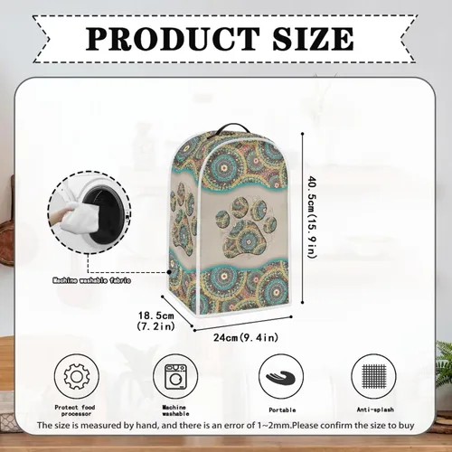 Vista 6 de DISNIMO Funda para batidora de patas de perro estilo bohemio, cubierta de protección de huellas dactilares para batidora de pie o máquina de café