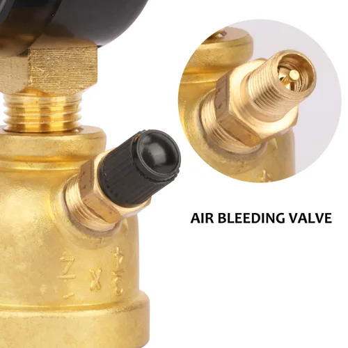Vista 6 de MEASUREMAN 2" Ensamblaje de medidor de presión de gas de latón forjado, conexión FNPT de 3/4", 0-30psi, precisión +/-3-2-3%