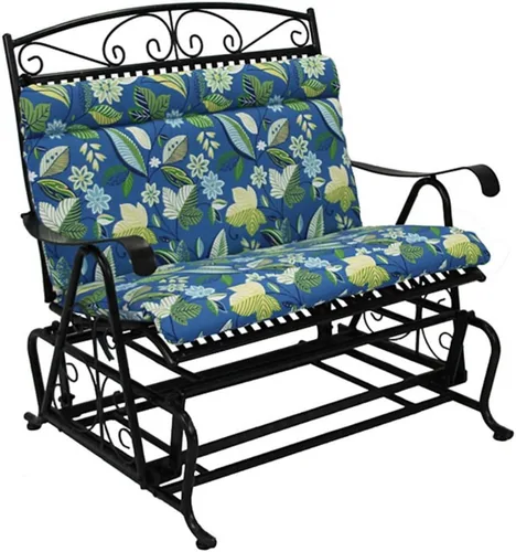 Vista 3 de Blazing Needles Cojín de sofá biplaza para interior/asiento, 42 x 40 pulgadas, azul aguamarina