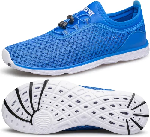Vista 10 de DOUSSPRT Men's Water Shoes Quick Dry for Beach Swim Pool Fishing Negro (Allblack)