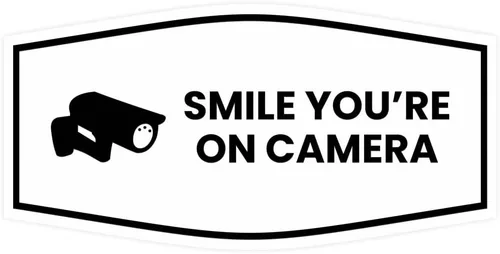 Vista 21 de Fancy Smile You're On Camera Letrero (negro) - Mediano (1 unidad)