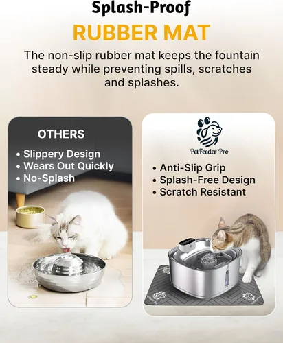 Vista 5 de Fuente de agua inalámbrica para gatos, 3.2L/108 onzas, fuente de acero inoxidable, fuente automática para beber gatos inalámbrica y recargable