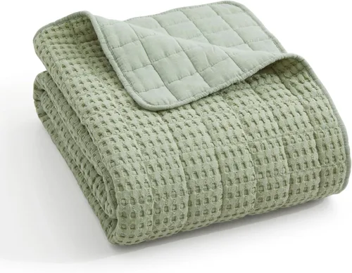 Vista 17 de Levtex Home - Colección Mills Waffle - Manta - Waffle de algodón Adobe - Tamaño de la manta 50 x 60 pulgadas.