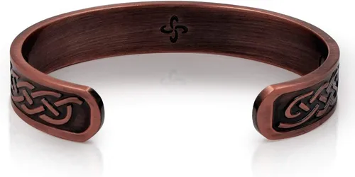 Vista 7 de Brazalete magnético celta de cobre pesado grande para hombre, con 10 imanes, Metal
