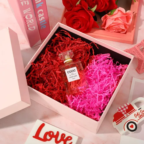 Vista 7 de JarThenaAMCS 10.6 onzas de papel de corte arrugado para el día de San Valentín, relleno de cajas rojas, blancas y rosas, papel de relleno de 3