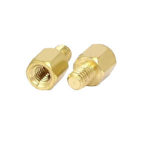 Vista 2 de uxcell M3 x 0.197 in+0.157 in Rosca macho a hembra de latón hexagonal separadores separadores hexagonales 200PCS