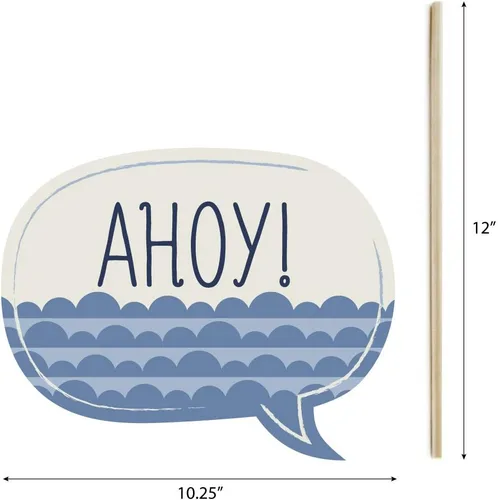 Vista 5 de Set de accesorios de utilería para fotos, diseño náutico, Ahoy (20 unidades)