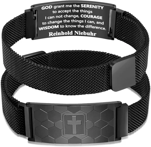 Vista 8 de Regalos de graduación, pulsera de fútbol, fútbol, baloncesto, béisbol, regalos de pulsera, pulseras de cruz de fe para hombres, bautismo, primera