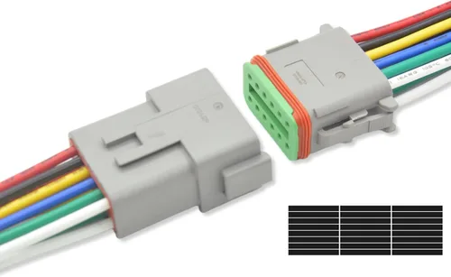 Vista 12 de DT - Kit de conectores de 2 pines, conector eléctrico impermeable de 16 AWG, macho y hembra, conectores de cable automotriz para automóvil, camión