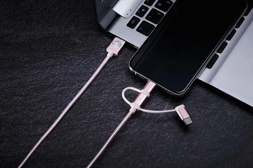 Vista 2 de BTS Cables de caracteres TinyTAN 3 en 1 Cable_JIN (USB-A a USB-C, Micro USB, cable certificado MFI) Compatible con Android, Galaxy Series, iPhone