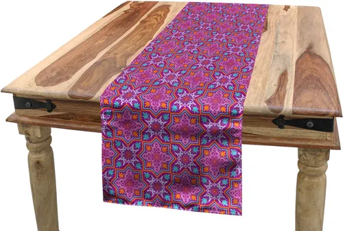 Vista 12 de Lunarable Camino de mesa tropical y manteles individuales, acuarela tucán loro flamenco piñas y flores silvestres sobre rombo, juego para decoración