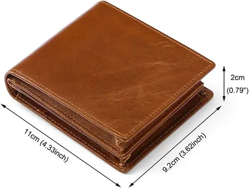 Vista 2 de SJYDQ - Cartera para hombre, hecha a mano, con tarjetero bancario, tarjetero para hombre