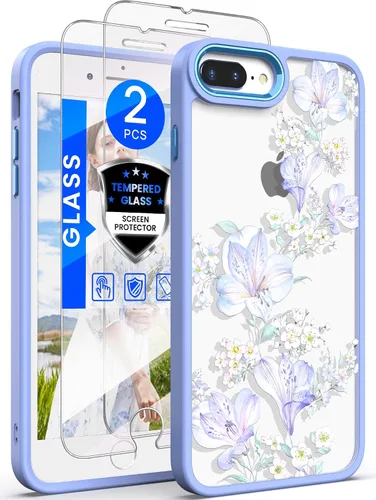Vista 8 de Dretal Funda para iPhone 8 Plus, iPhone 7 Plus y 6 Plus, grado militar, probada contra caídas, parte trasera dura y borde suave, funda protectora