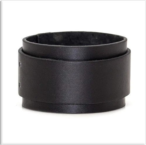 Vista 4 de Xusamss Pulsera de cuero ancha de la pulsera de la hebilla del cinturón de la aleación punk, 7"-8