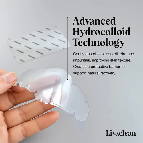 Vista 7 de LivaClean Tiras de poros nasales de 20 CT – Parche de espinillas de nariz y parches hidrocoloides para espinillas, aceite y poros obstruidos – Tiras
