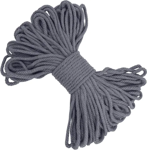 Vista 51 de Cuerda de macramé de 0.197 in x 22 yardas, cuerda gruesa de hilo de algodón natural, cuerda de colores para colgar plantas de macramé, para colgar