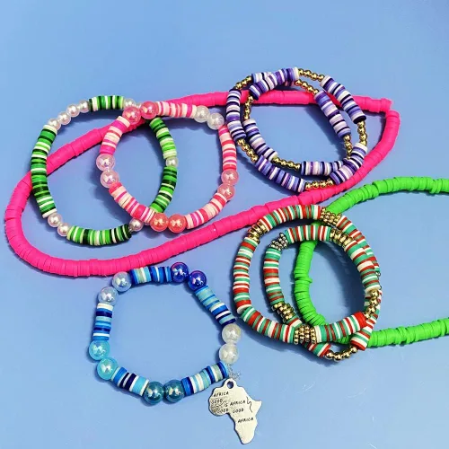 Vista 7 de 2000 cuentas Heishi de arcilla perenne para la fabricación de joyas, cuentas planas de arcilla polimérica para aretes, pulseras, collares