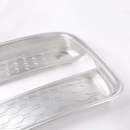 Vista 8 de YIWANG ABS cromo delantero niebla luz cubierta cubierta Trim 4 unids para Jaguar F-Pace X761 (plata mate)