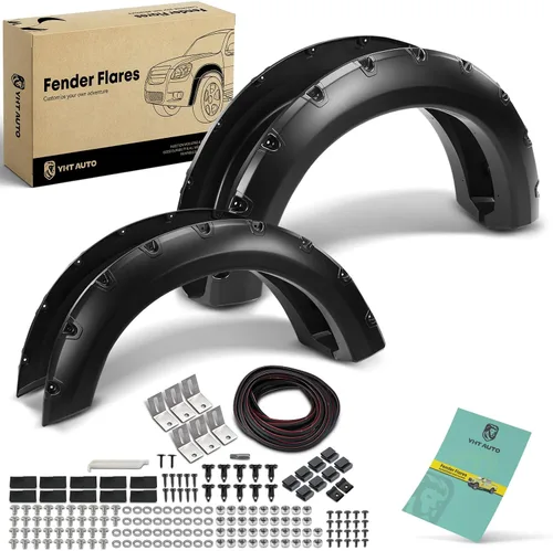 Vista 12 de YHTAUTO Juego de 4 guardabarros estilo fábrica OE para Ford F-150 Fleetside 2004-2008 (no compatible con los modelos Heritage), Lincoln Mark LT