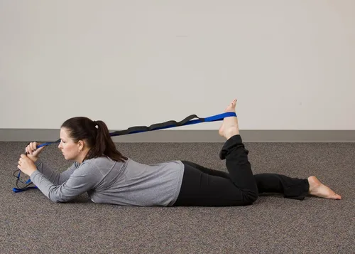 Vista 6 de RangeMaster Correa elástica con guía de ejercicios│ Versátil correa de bucle múltiple perfecta para yoga, pilates y terapia física │ Portátil │