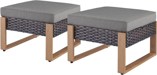 Vista 36 de Rilyson Sofá de mimbre para patio al aire libre, sofá de muebles de patio de ratán con marco resistente, mimbre de polietileno para todo