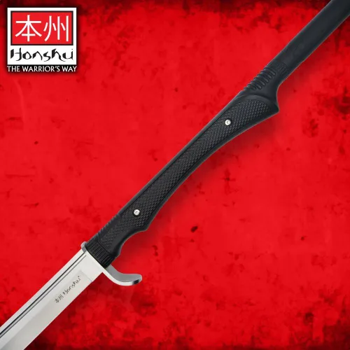 Vista 5 de Honshu Naginata - Espada y funda de arma de asta japonesa Samurai & Foot Soldier - Arma de autodefensa Hoja de 18 pulgadas unida a eje largo