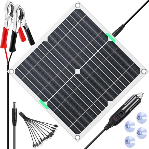 Vista 10 de KEPEAK Panel Solar para Cámara Ring al Aire Libre, Cargador Solar Pequeño de 5V con Tipo C o Micro USB, Solo para Batería de Cámara Stick Up Cam