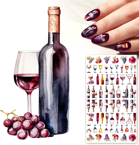 Vista 8 de Calcomanías de uñas (5 hojas) FLONZNAIL Sweet Night Coctail Dinner Decoración de uñas