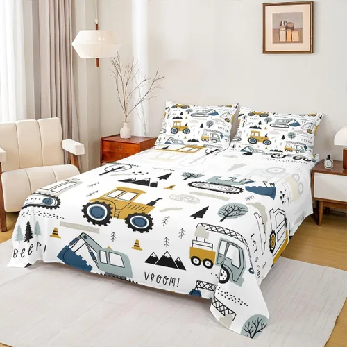 Vista 43 de Feelyou Juego de sábanas de coche de dibujos animados para niños y niños Multi 01