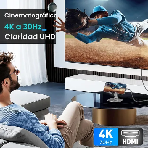 Vista 2 de UANTIN Cable USB C a HDMI de 3 pies Cable USB 3.1 tipo C a HDMI de alta velocidad 4K [compatible con Thunderbolt 3/4/5] con MacBook, Galaxy S9 a
