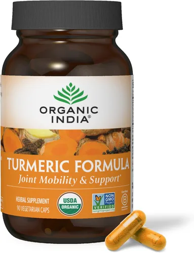 Vista 9 de ORGANIC INDIA Suplemento herbario de curcumina de cúrcuma, movilidad articular y apoyo inmunológico, respuesta inflamatoria saludable, suplemento