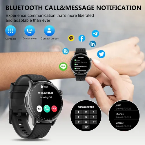 Vista 3 de Reloj inteligente de fitness para hombres y mujeres, 2026 nuevo reloj inteligente para correr, pantalla AMOLED Ultra-HD de 1.46 pulgadas con monitor