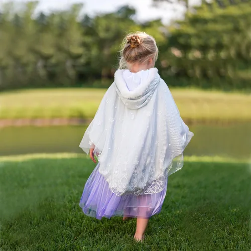 Vista 5 de Aoiviss Capa de princesa con capucha para niñas, capa con capucha para Navidad, Halloween, carnaval, fiesta de cosplay