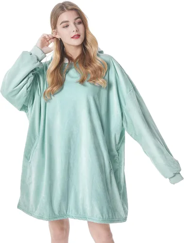 Vista 18 de Felicigeely Blanket Hoodie Wearable Blanket Sweatshirt Oversized Hooded Blanket Sweater Gift for Women