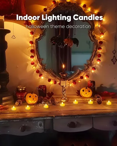 Vista 6 de Amagic 12 paquete de velas de té con temporizador, velas operadas por batería con temporizador de 6H, encendido automático diario, velas LED