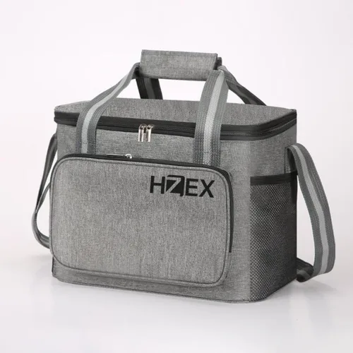 Vista 4 de HZEX Lonchera para uso diario, lonchera Oxford de 15 litros para hombres y mujeres, a prueba de fugas, 24 latas, fresca y cálida, con correa