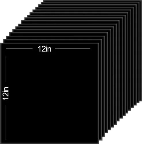 Vista 3 de 15 hojas de papel de cartulina negra, cartulina de 12 x 12 pulgadas para Cricut, papel de construcción grueso para hacer tarjetas, álbumes de Negro