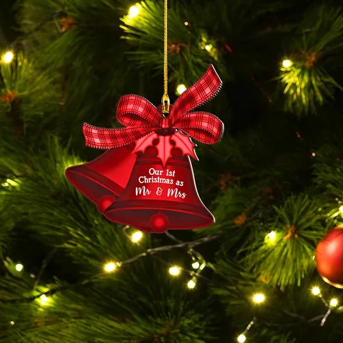Vista 6 de Adorno de nuestra primera Navidad como el señor y la señora, adornos de primera Navidad para casados, regalos de boda para parejas, regalo