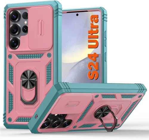 Vista 111 de PASNEW Funda militar para iPhone 13 Pro Max, cubierta de cámara deslizante y soporte de anillo de metal de 360°, carcasa rígida multicapa resistente