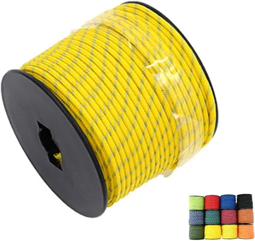 Vista 22 de Cuerda de nailon trenzada sólida de 1/8 pulgadas (3mm) de 164 pies, 5 hebras, paracord, cuerda delgada para manualidades, multiusos, resistente a