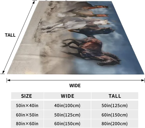 Vista 2 de Manta de caballo, suave y cálida manta de felpa polar de 50 x 40 pulgadas, manta de franela suave y acogedora para cama, sofá, oficina, campamento