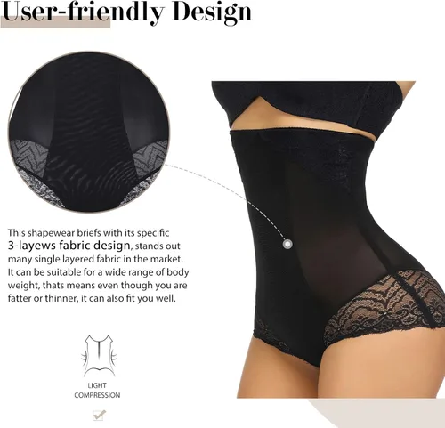 Vista 5 de FeelinGirl Womens Shapewear Tummy Control Panties Butt Lifter Body Shaper High Waist Plus Size Briefs