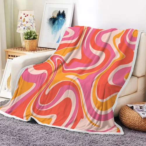 Vista 11 de Manta retro de los años 70 con diseño de hongos florales de mediados de siglo, manta de franela suave, ligera, regalos de felpa para mujeres