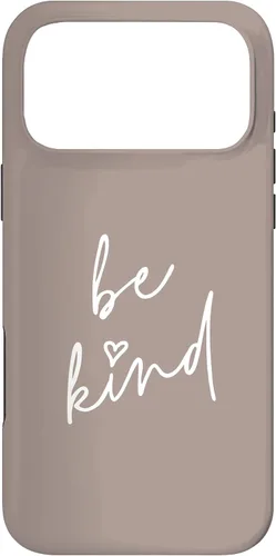 Vista 22 de Be Kind - Funda para iPhone 17, diseño de frase inspiradora positiva (marrón topo)