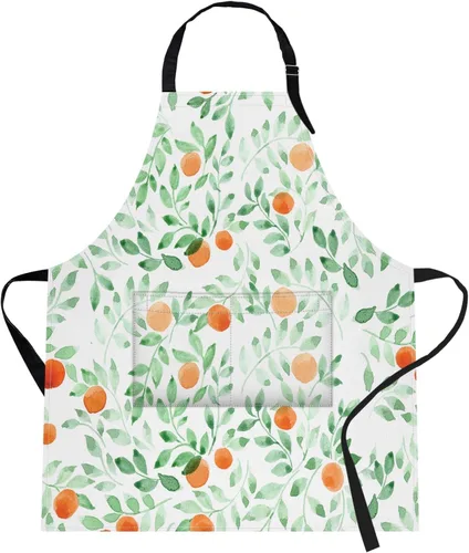 Vista 35 de Britimes Delantal de cocina para el hogar, cocina, horneado, jardinería, para mujeres y hombres, con bolsillos, beige, abstracto, textura