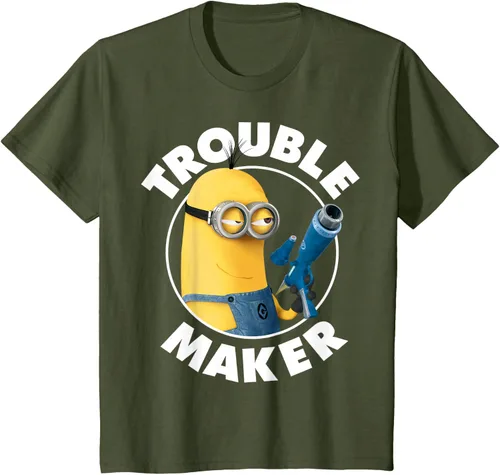 Vista 15 de Despicable Me Minions Kevin Fabricante de Problemas Gráfico Camiseta Negro
