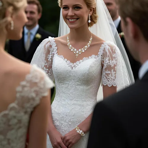 Vista 4 de BriLove - Juego de joyas de boda con cristales austriacos, collar, aretes y pulsera para mujer