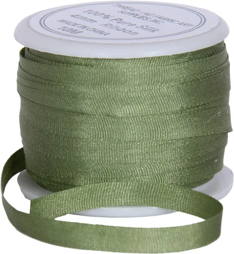 Vista 42 de Threadart Cinta de seda 100% pura - 3 tamaños - Docenas de colores - Castaño - 2 mm No. 524 Soft 100% pure silk ribbon on a single spool - perfect