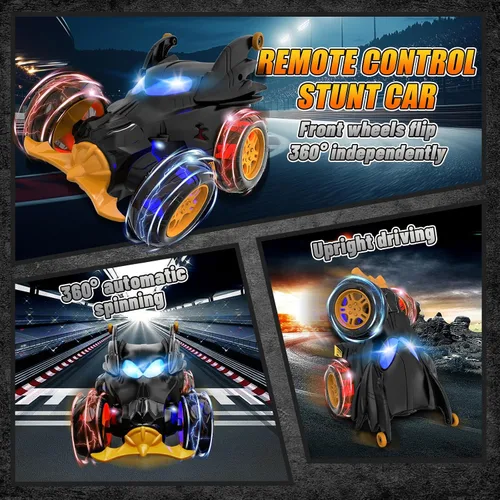 Vista 3 de Coche de Control Remoto para Niños - Gira 360° y Salta 4WD Coches RC de Acrobacias para Niños, Coche RC de 2.4GHz con Luces LED, Regalo de Navidad